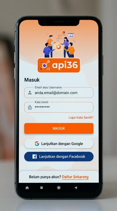 Tampilan halaman login api36