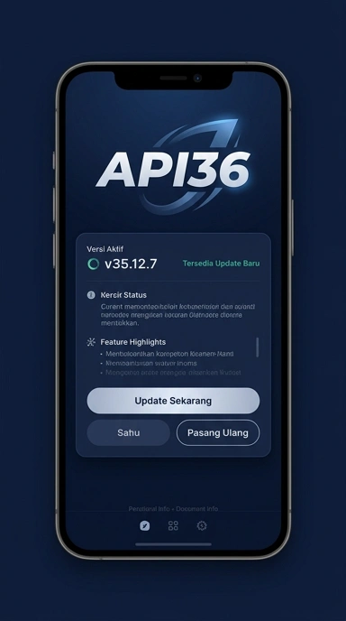 Tampilan riwayat versi api36
