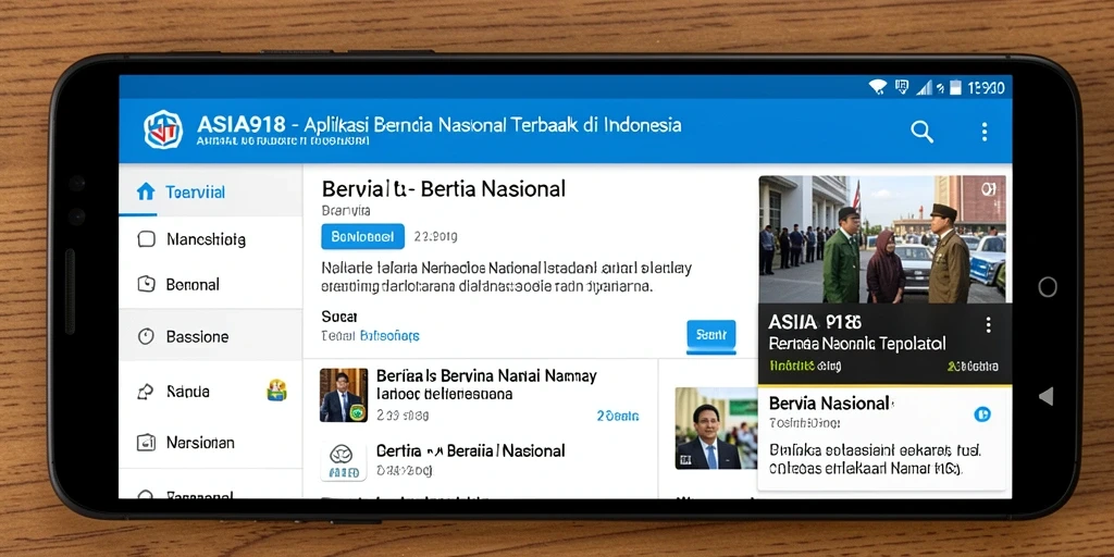 Tampilan antarmuka ASIA918 yang menarik dengan berita nasional terbaru.