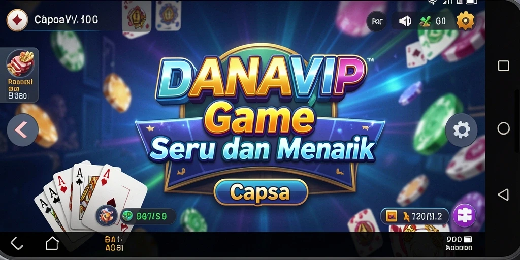 Screenshot antarmuka game Capsa DANAVIP yang menarik dan interaktif.