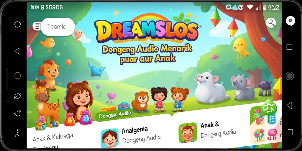 Tampilan antarmuka DREAMSLOTS yang menarik untuk anak-anak.