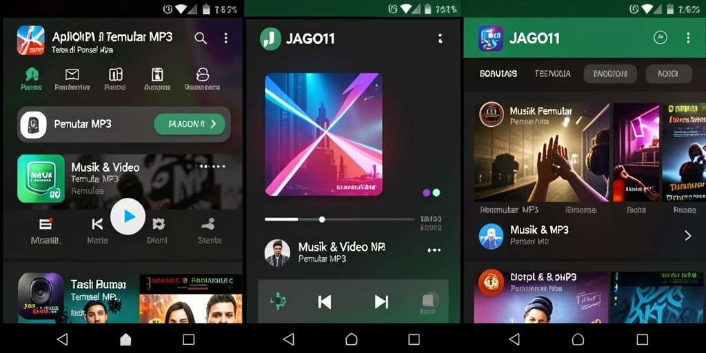 Antarmuka JAGO11 yang menarik dan fungsional untuk Pemutar MP3.