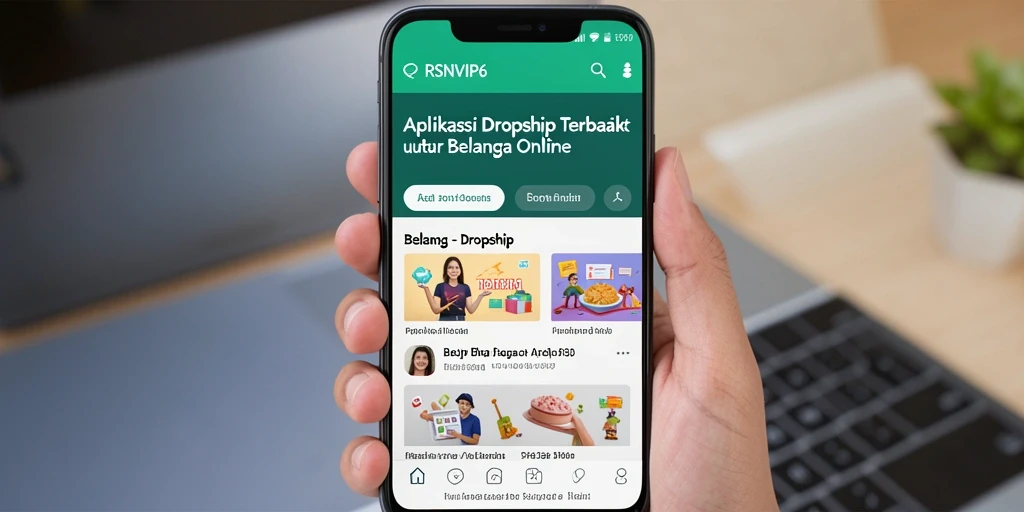 Tampilan antarmuka RSNVIP6 yang user-friendly untuk aplikasi Dropship.